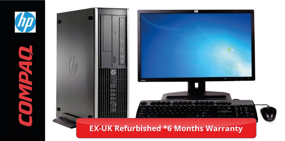 HP Compaq SFF-On A Budget? Stuck At Home? Refurbished Ex-UK - With 6 Months Warranty- Intel Core i7, 4GB RAM, 500GB HD, HD Graphics Card, Keyboard, Optical Mouse, Windows 10 Pro,19 Inch LCD Monitor