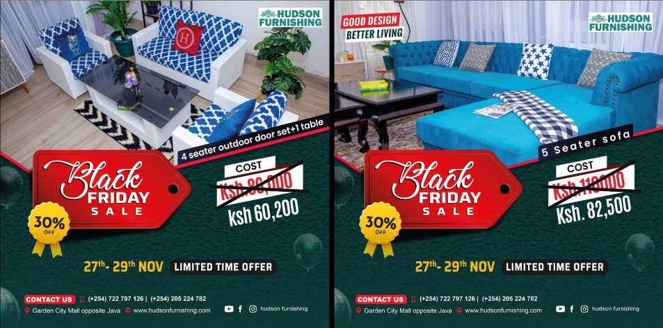 Hudson Furnishing - Don't Miss Our BLACK FRIDAY OFFERS! 27th-29th Nov. 2020