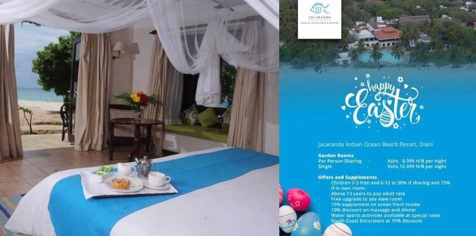 Jacaranda Indian Ocean Beach Resort- Spend This Easter In Beautiful Diani