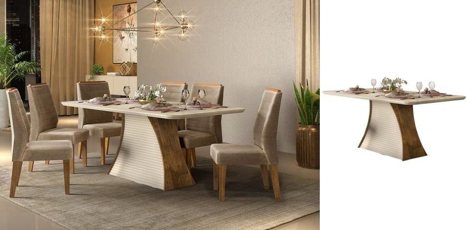 No Home Is Complete Without A Dining Table- Ravena Off White 6 Seater Dining Table