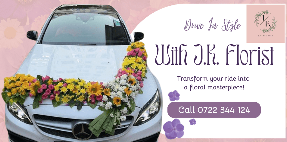 Drive In Style With J.K. Florist’s Stunning Car Floral Arrangements