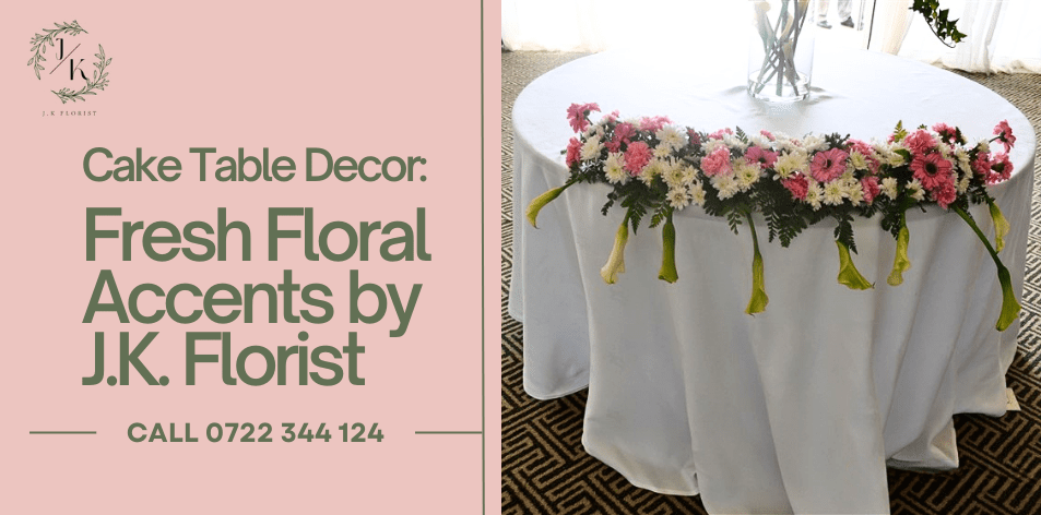 Cake Table Decor: Fresh Floral Accents by J.K. Florist