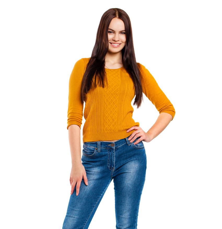 Lady yellow sweater