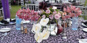 purple floral arrangements