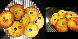 Vanilla cookies M&M's