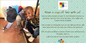 Have A Cup Of Tea With Us On Saturday 13th of April- Autism Support Center Kenya