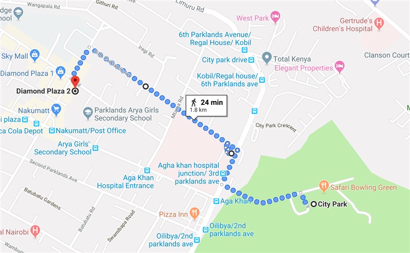 Nairobi Mardi Gras Map