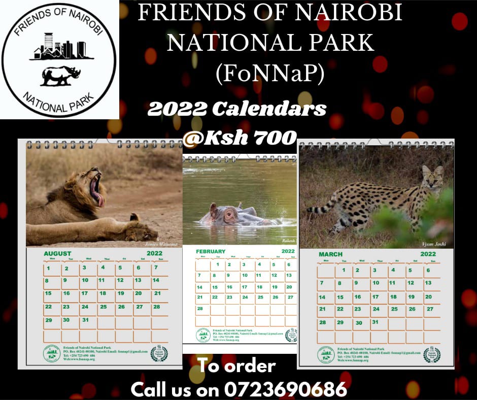 Get The Official FoNNaP Wildlife Calendar For 2022 & Support The Nairobi National Park
