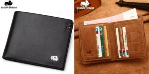 Bison Denim Men's Wallet 100% Cow Leather