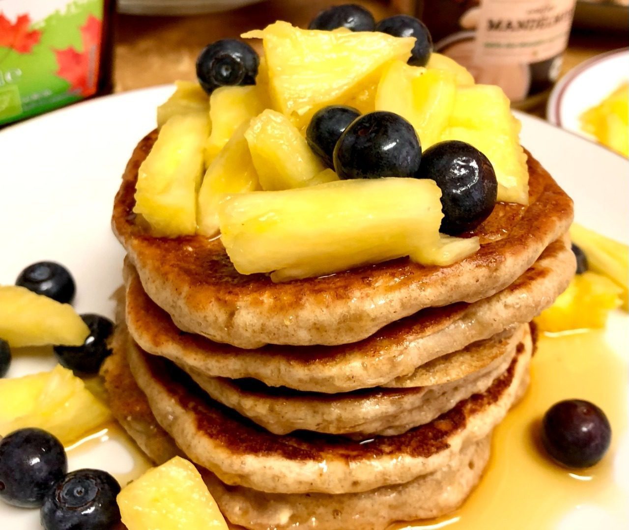 banana, oats & almond pancakes