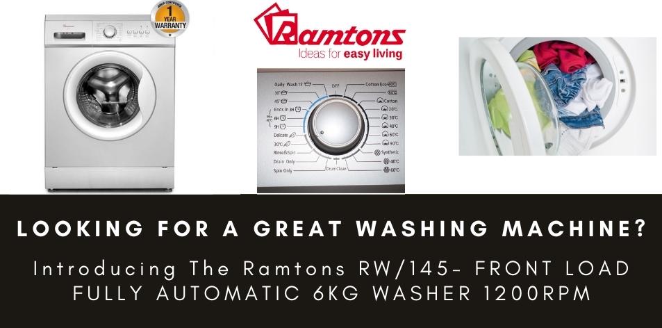 Introducing The Ramtons RW/145-Front Load 6Kg 1200RPM Silver Washer
