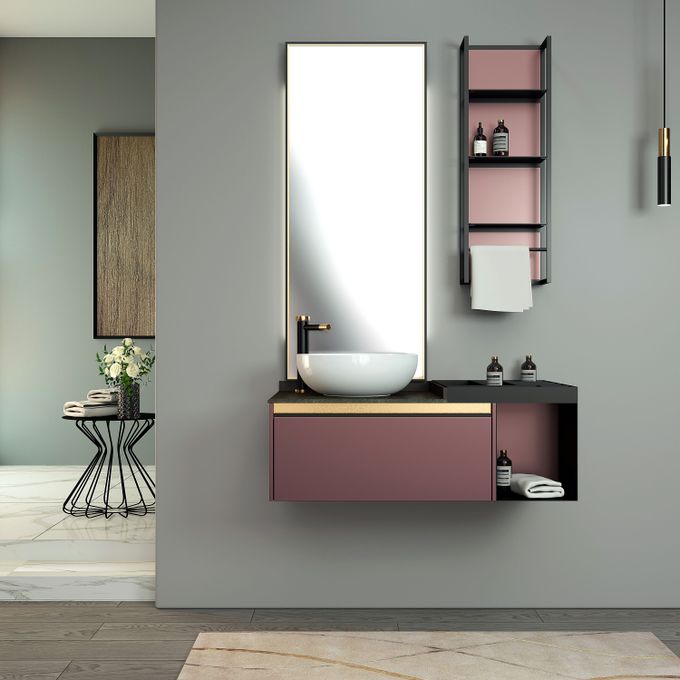 Bathroom Vanity Option 2: Warm & Elegant