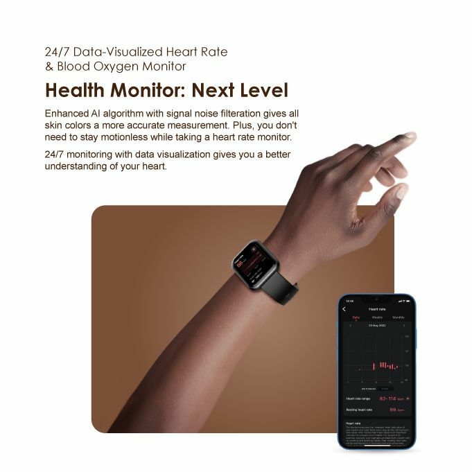 24/7 Heart Rate & Blood Oxygen Monitor - Prioritize Health