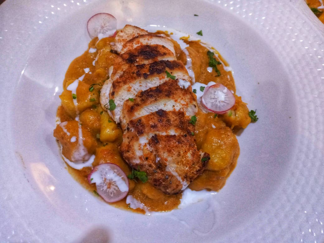 Coconut Gnocchi Curry With Grilled Chicken Breast
