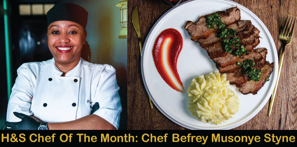 Sirloin Steak Served With Mashed Potatoes by Chef Befrey Musonye Styne, H&S Chef Of The Month