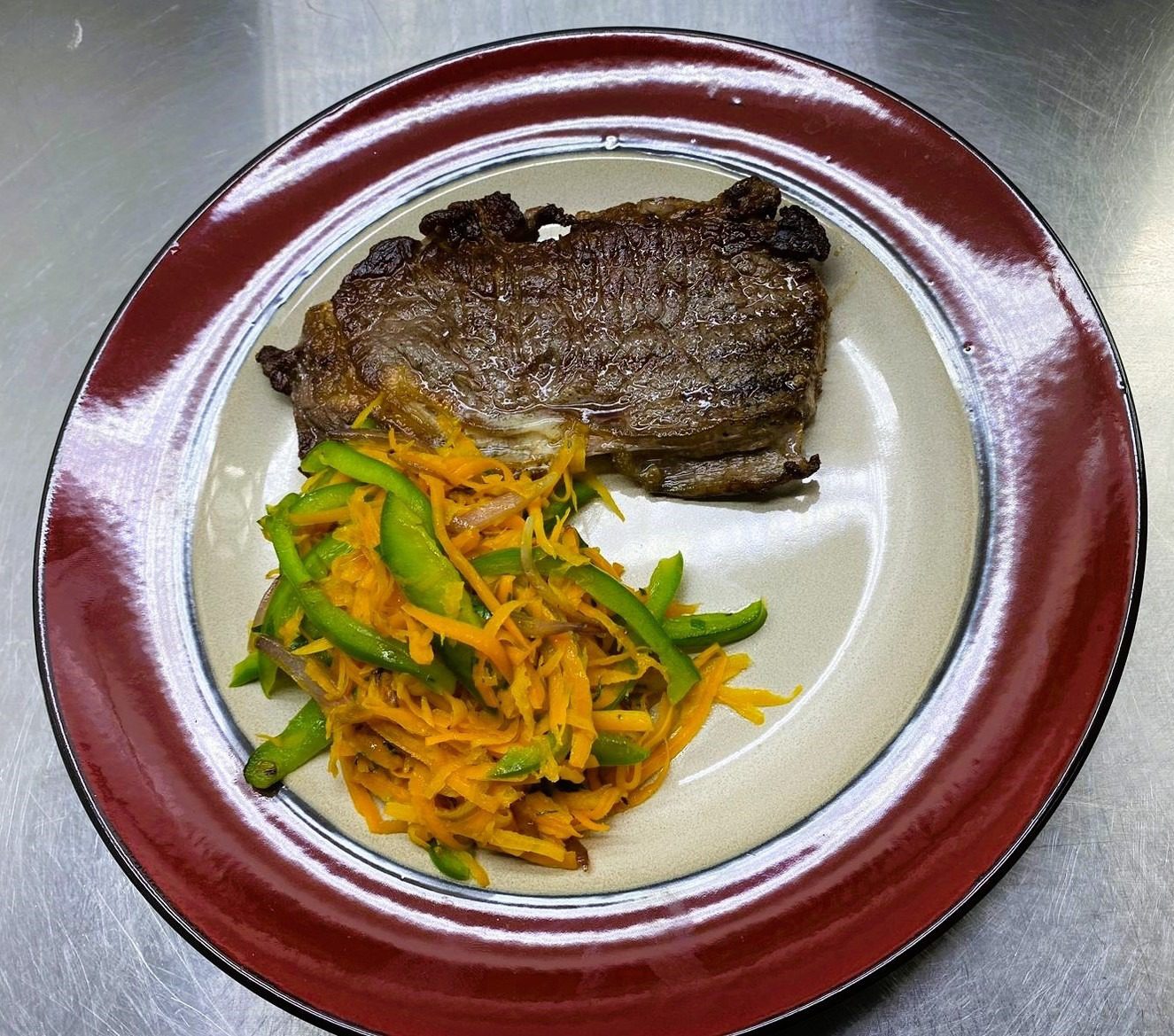 Ribeye Steak With Shredded Vegetables by Chef Ian Munge, H&S Chef Of The Month