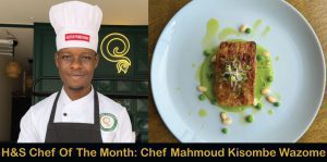 Pan-Fried Cod Fish With Green Pea & Leek Purée by Chef Mahmoud Kisombe Wazome, H&S Chef Of The Month